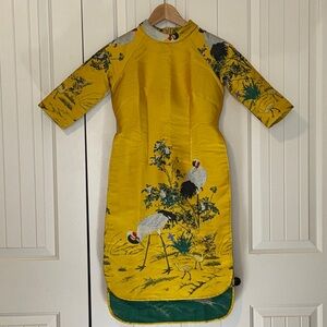 Custom silk cheongsam capri pant suit